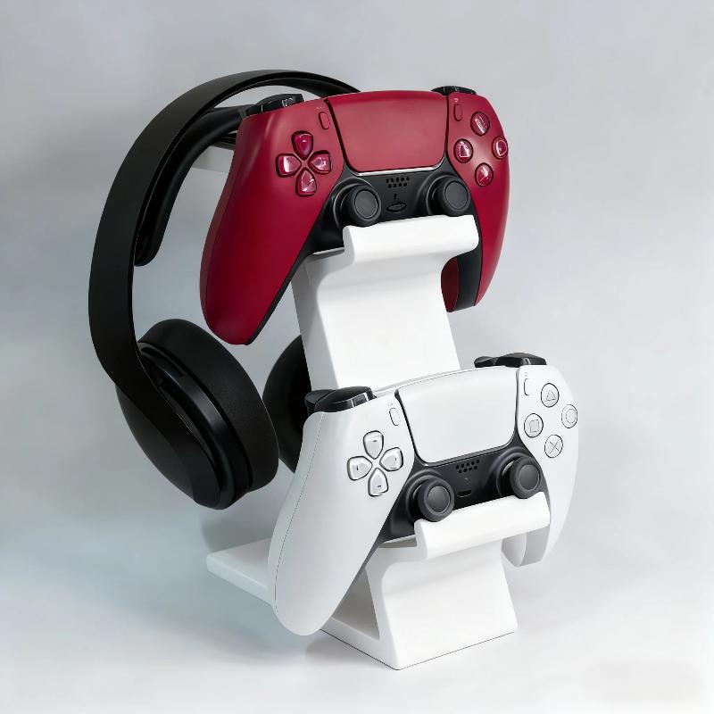 Gaming Console Tower - 3-in-1 controllerstandaard voor bureau met hoofdtelefoonhouder,