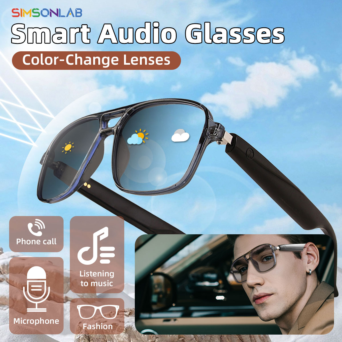 Gaming Glasses Uv - 2025 NIEUWE Slimme Bril Ai Voice