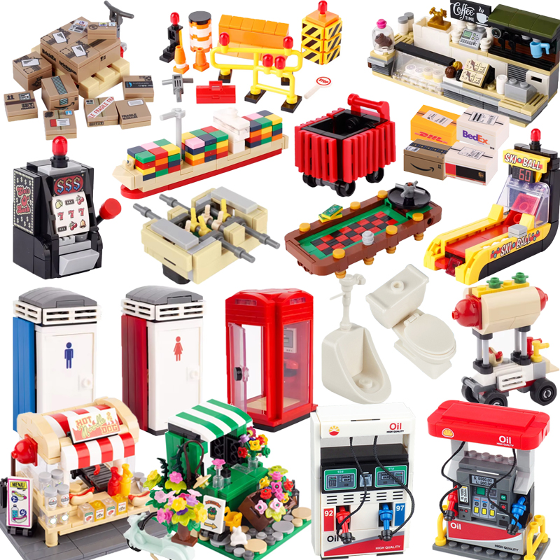 Gaming Console Lego - MOC City Street Scene Bouwstenen Telefooncel