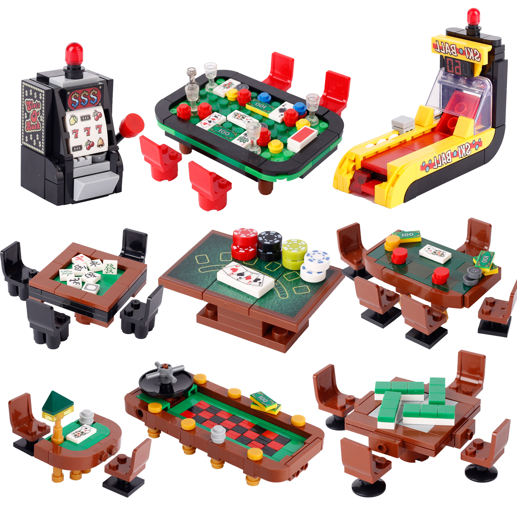 Gaming Console Lego - Moc Stad Poker Tafel Bouwstenen Slots