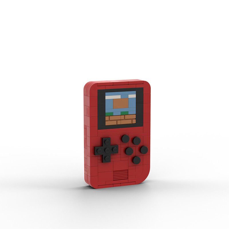 Gaming Console Lego - Retro draagbare gameconsole MOC-bouwstenen, klassiek rood
