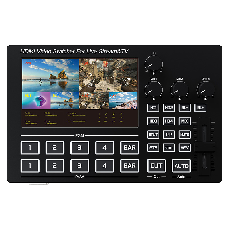 Gaming Console Video - 1080P 4-kanaals HDMI live streaming videomixer