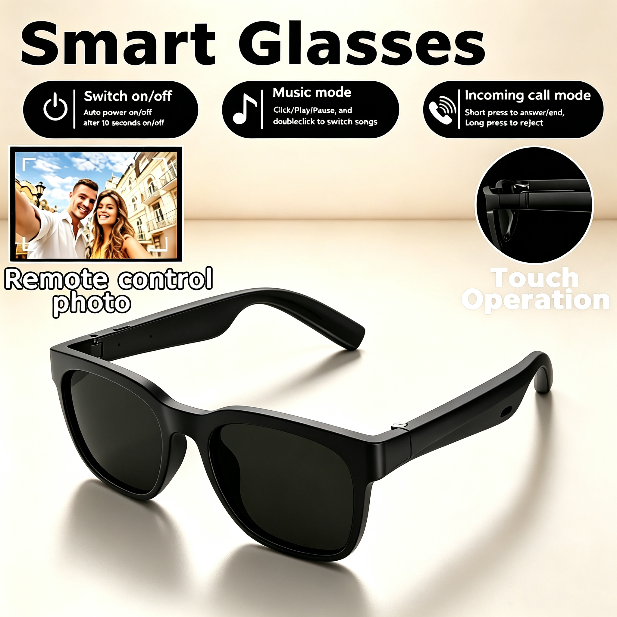 Gaming Glasses Uv - 2026 Nieuwe AI-vertaalbril voor heren, Bluetooth-bril